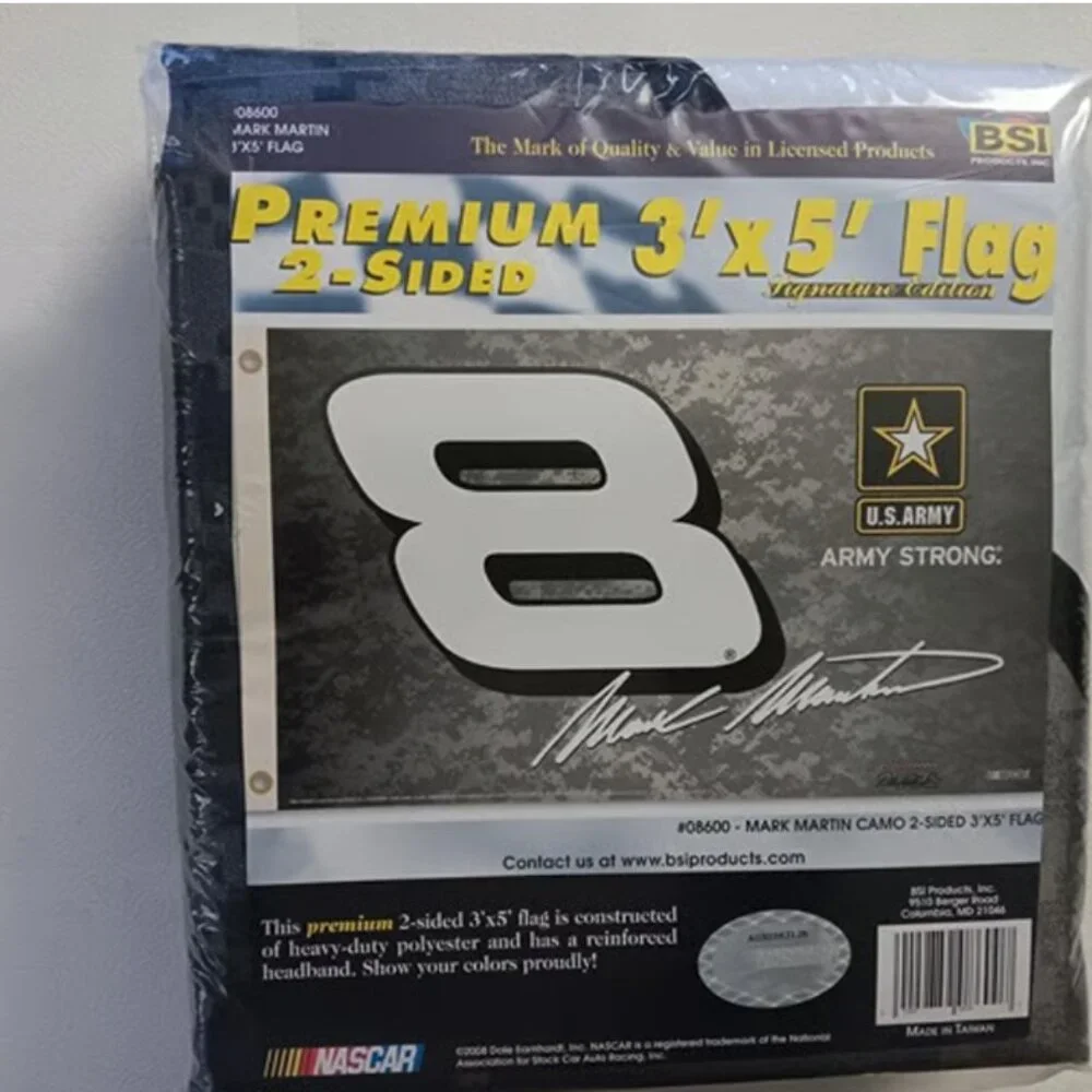 NEW Mark Martin #8 U.S. Army Camo 2 Sided NASCAR Licensed 3x5 Flag